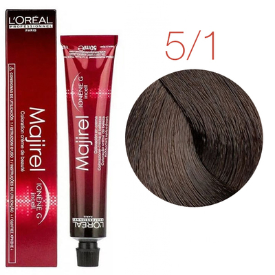 L'Oreal Professionnel Majirel - Крем-краска Мажирель Ионен G и incell 5.1 светлый шатен пепельный 50 мл
